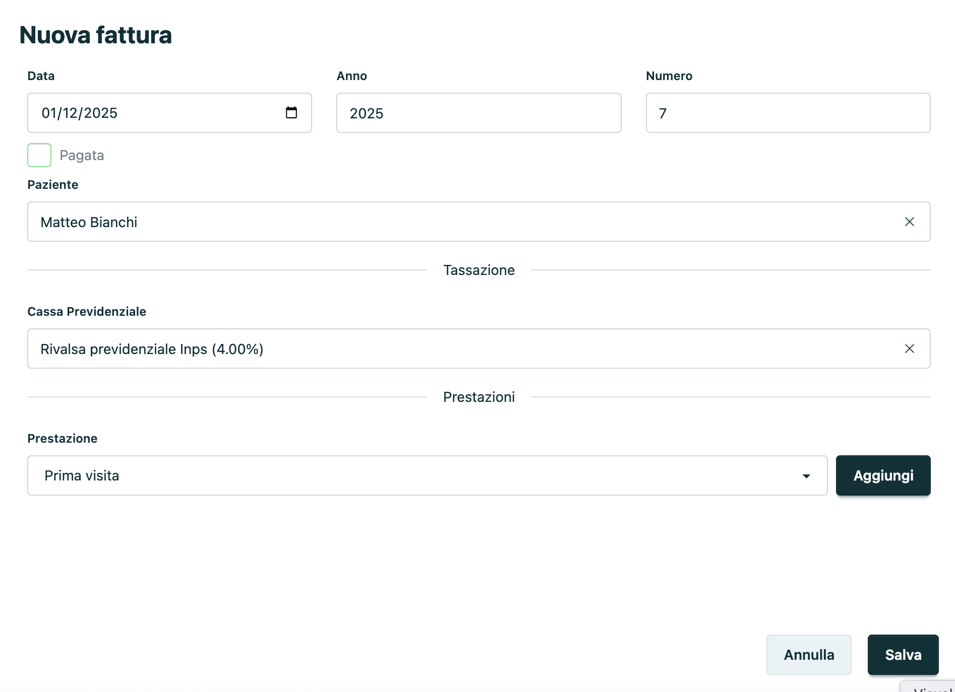 Creazione Fatture Sanitarie