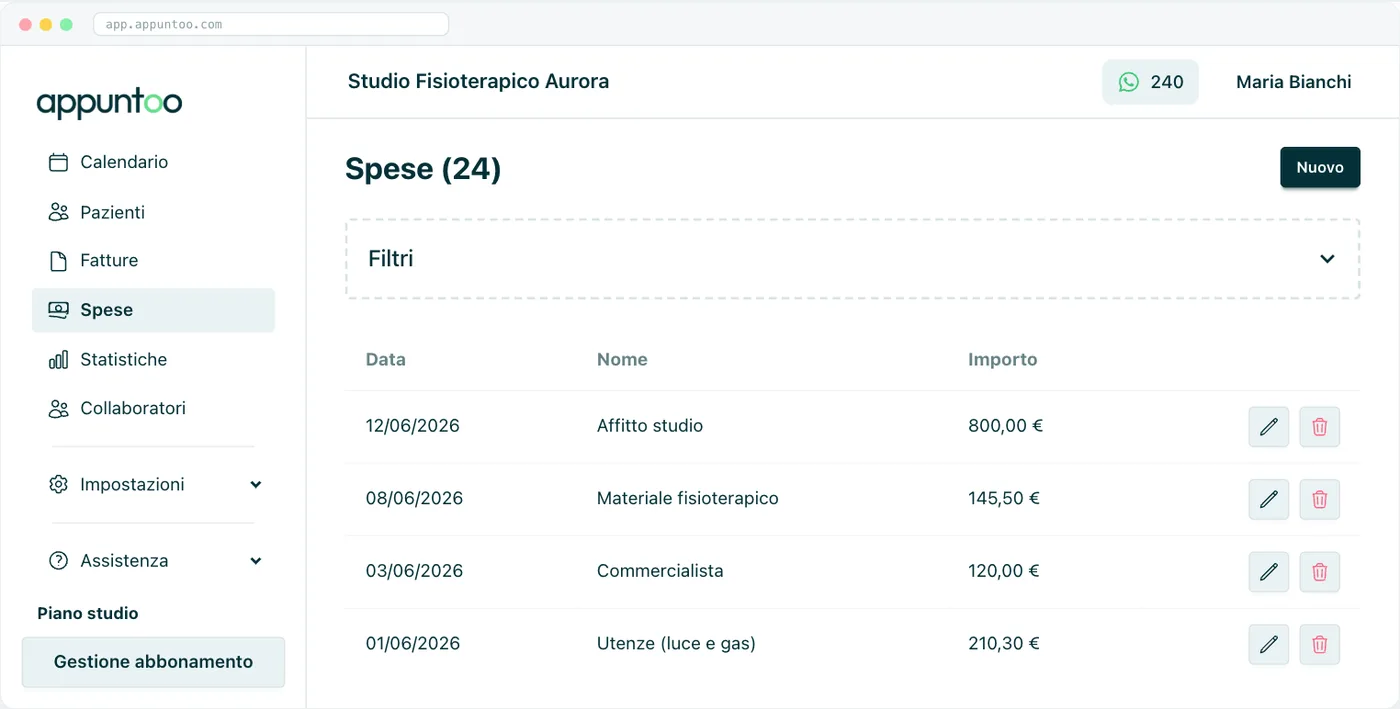 Appuntoo - Gestione spese dello studio