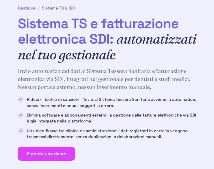 Ritaglio della pagina di AlfaDocs sul Sistema TS e sulla fatturazione elettronica SDI con la dicitura «automatizzati nel tuo gestionale»