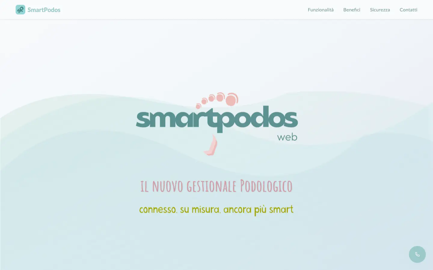 Homepage ufficiale SmartPodos con presentazione della versione web