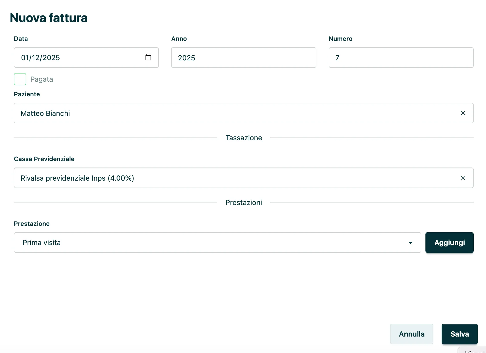 Creazione Fatture Sanitarie